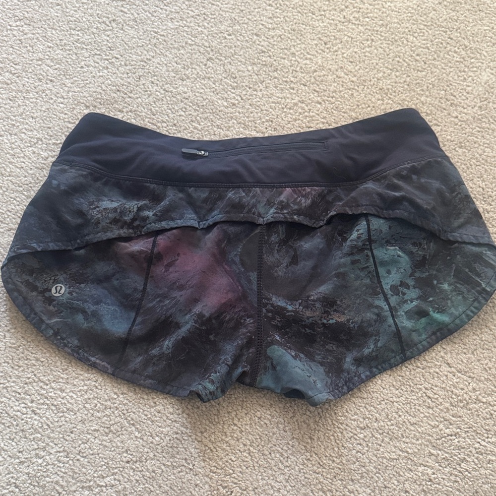 lululemon athletica Women's Black and Blue Athletic Shorts